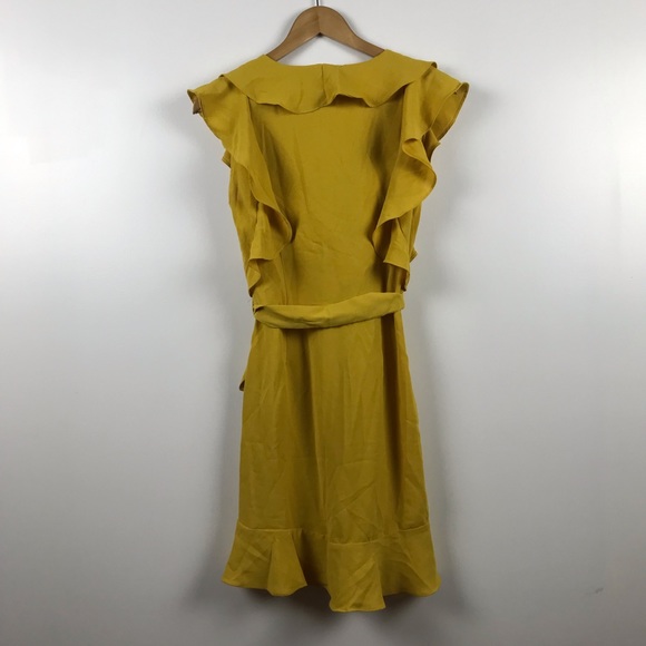 Milk and honey mustard yellow flounce ruffle dress - Picture 2 of 5